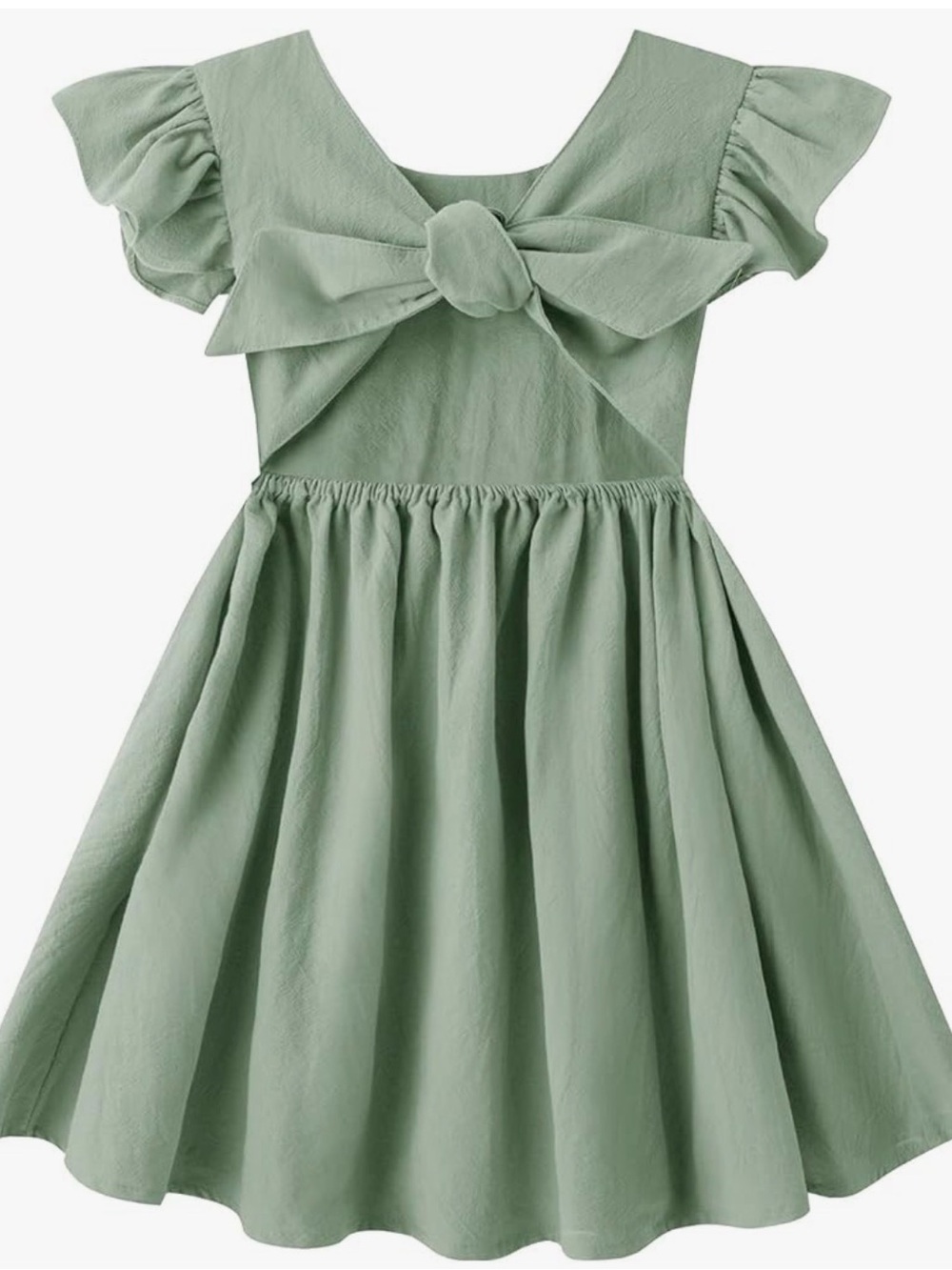 Amazon Toddler Girls Dress Cotton Linen Ruffle Backless Sleeveless Size 12mo